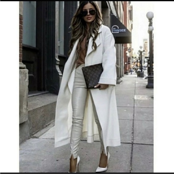 New Zara ECRU/SAND FAUX LEATHER HIGH RISE LEGGINGS - Picture 16 of 16